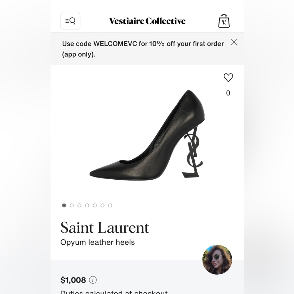 Saint Laurent Black Leather YSL Logo Heels
